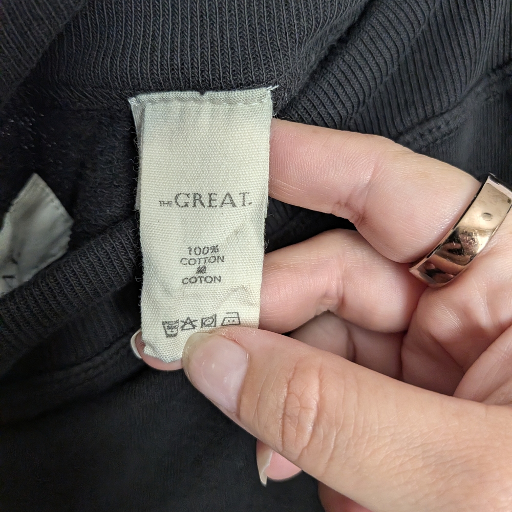 THE GREAT. The Wide Leg Cropped Sweatpant. Size 2 - Picture 5 of 6